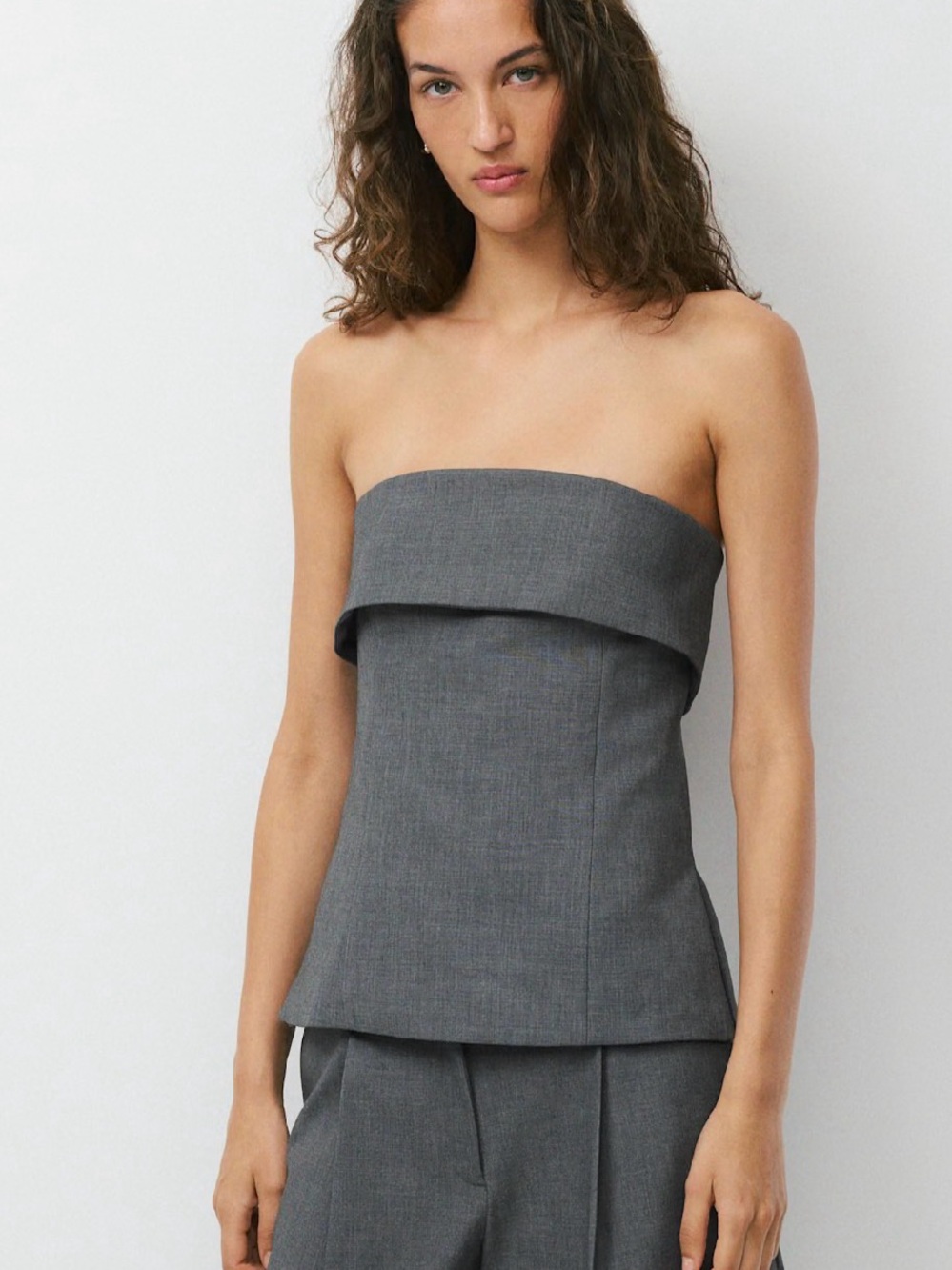 Aritzia Babaton Women's Element Tube Top Heather Charcoal Sz 2